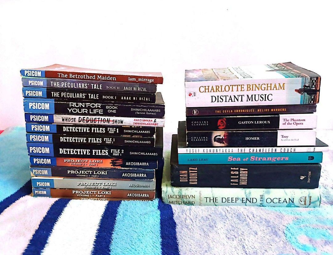Assorted Books - PSICOM, Bantam, Collins Classics (Category: Storybooks) located in Antipolo. Submitted by altru1sm (Listing ID 1462899523, Image 1). Description: 📚 PRELOVED BOOK BUNDLE (Take ALL for ₱1,000) Selling a bundle of 21 preloved books for only ₱1,000! Great mix of popular Wattpad/Psicom series (arranged in chronological order by volume/part), classics, poetry, and fiction. Perfect for avid readers or adding to your collection. LIST OF