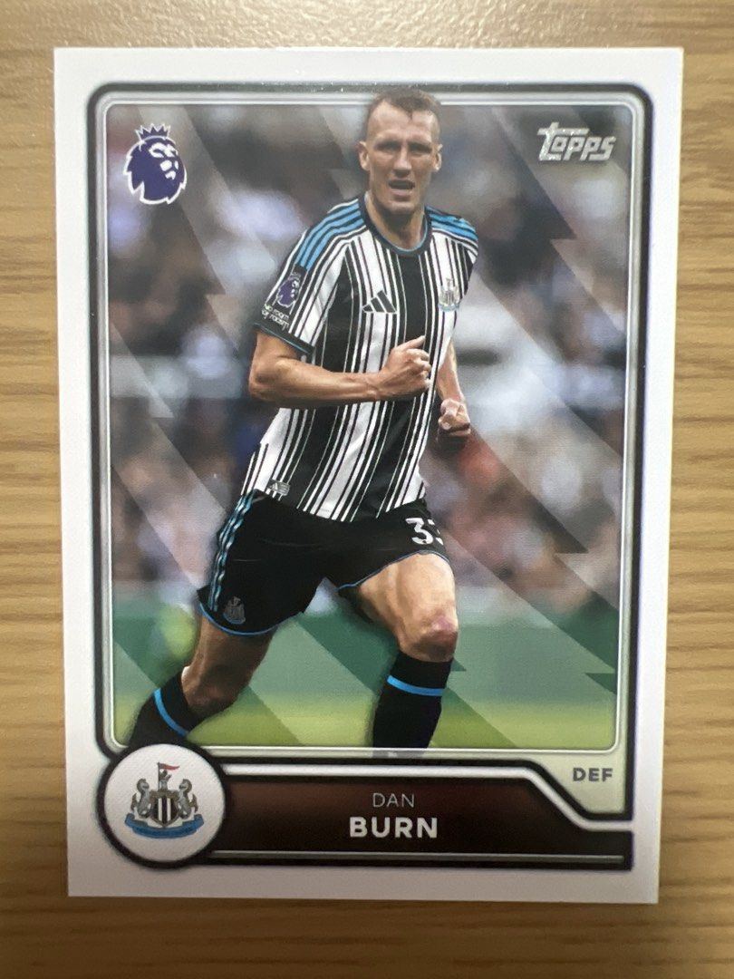 Assorted characters (Category: Raw Cards) located in Singapore. Submitted by wah_zai1990 (Listing ID 1462944921, Image 5). Description: Selling Topps Premier League football cards. Featuring Newcastle United players: Sven Botman, Malick Thiaw, Tino Livramento, Lewis Hall, and Dan Burn. Great for any Newcastle fan or football card collector. Grab these players for your collection!.