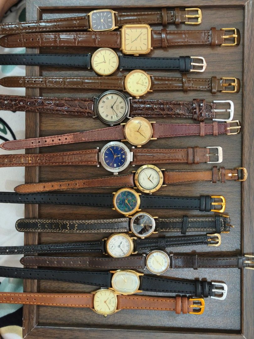 Assorted Vintage Watches (Category: Men's Watches) located in Caloocan City. Submitted by azaken_gg (Listing ID 1463117177, Image 1). Description: - Collection of vintage watches - Features both analog and quartz movements - Strap materials include leather and metal - Diverse dial colors and designs (Roman numerals & standard markers) - Ideal for watch collectors or those seeking unique timepieces - All watches are functional and ready for a new 
