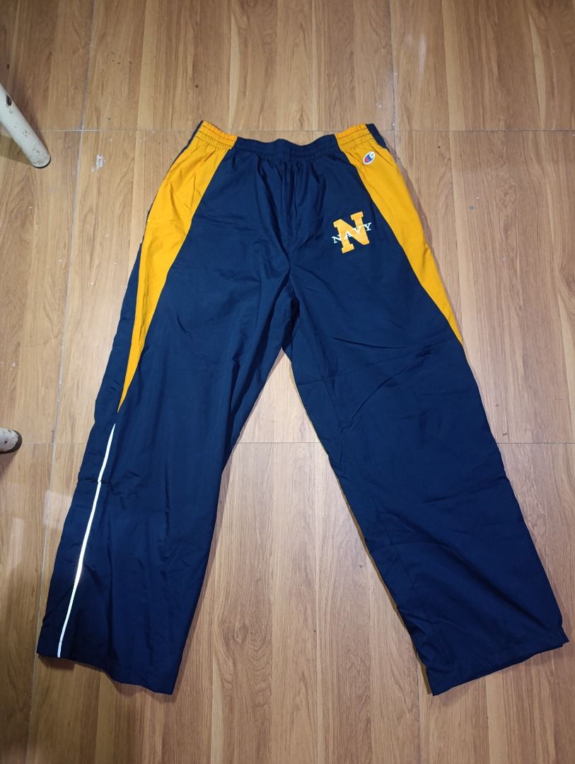 Authentic Champion U.S. Naval Academy Track Pants (Category: Joggers) located in Bulacan. Submitted by koritooo (Listing ID 1463052503, Image 1). Description: Authentic Champion U.S. Naval Academy Track Pants Good conditiom, stitch issue Complete tags/ Wash tags Size M Dimensions: 28-34 Width 38 Length 9 Hem Color rate: 10/10.