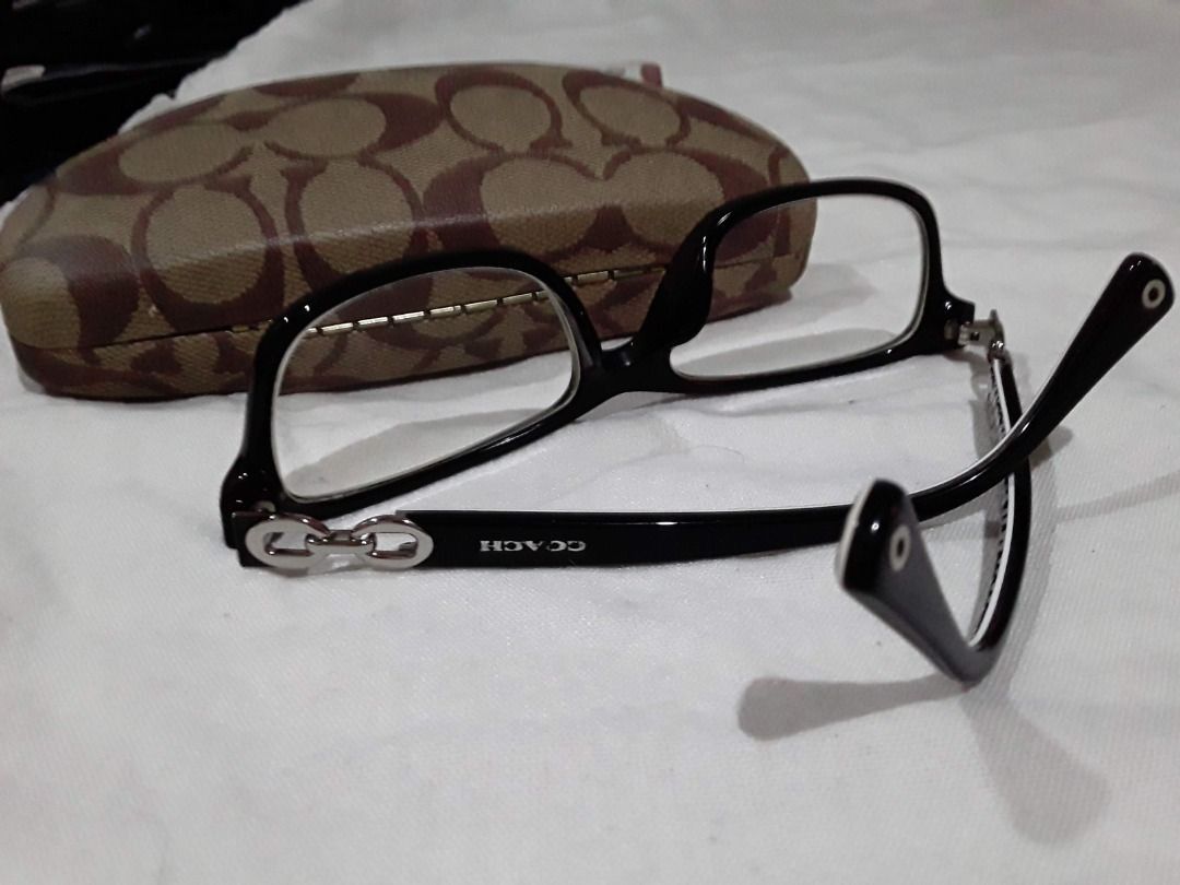 Authentic COACH Full Rim Rectangular Eyeglasses (Like New) (Category: Sunglasses & Eyewear) located in Marikina City. Submitted by rogaepupa (Listing ID 1462954137, Image 2). Description: Authentic COACH Eyewear / Eyeglasses Frame Condition: Like New (9.5/10). Used once or twice only. As good as new. No scratches, no fades, and no structural flaws. Completely clean. Features & Design: - Style: Optical full rim rectangular frame - Color: Sleek bla