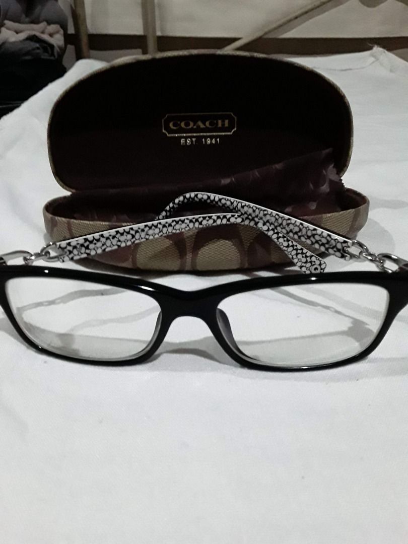 Authentic COACH Full Rim Rectangular Eyeglasses (Like New) (Category: Sunglasses & Eyewear) located in Marikina City. Submitted by rogaepupa (Listing ID 1462954137, Image 3). Description: Authentic COACH Eyewear / Eyeglasses Frame Condition: Like New (9.5/10). Used once or twice only. As good as new. No scratches, no fades, and no structural flaws. Completely clean. Features & Design: - Style: Optical full rim rectangular frame - Color: Sleek bla