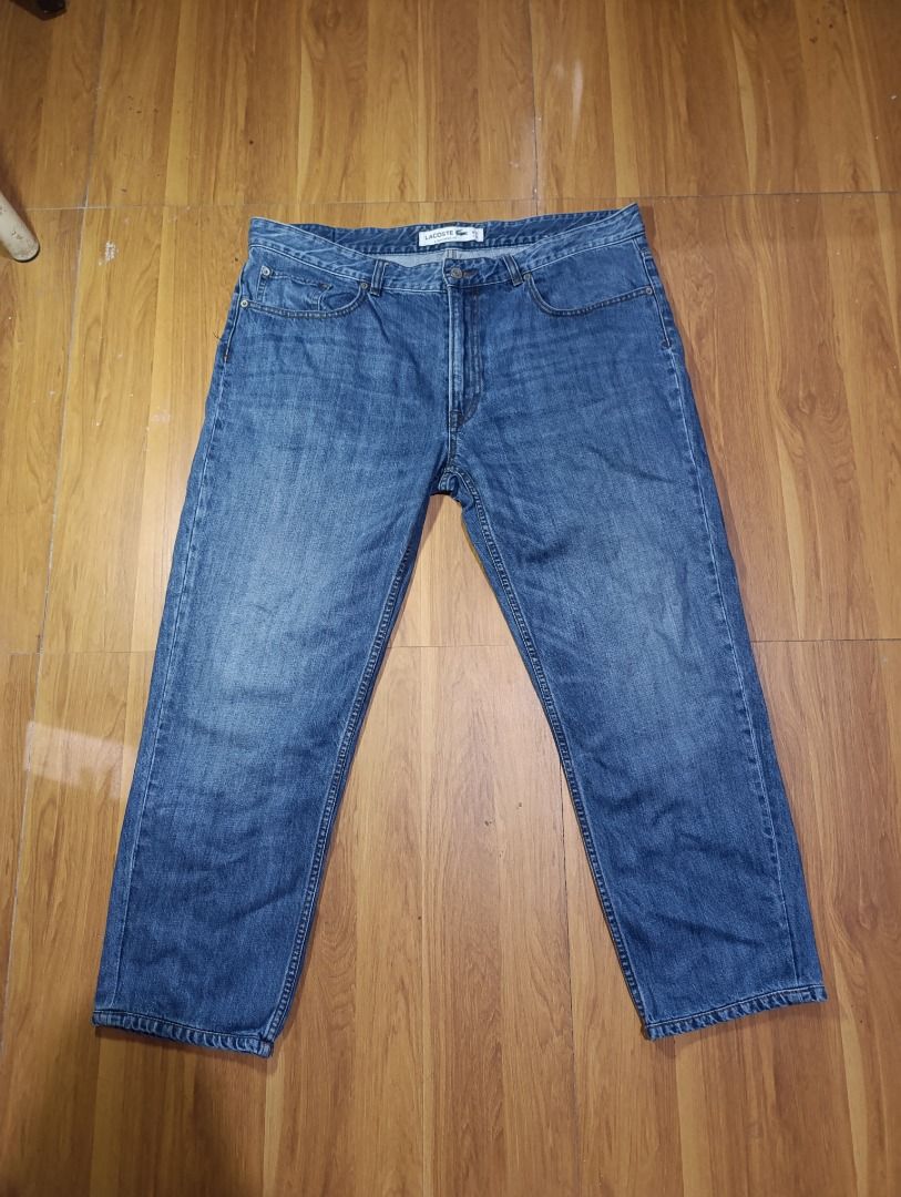 Authentic Lacoste Jeans (Category: Jeans) located in Bulacan. Submitted by koritooo (Listing ID 1463051840, Image 2). Description: Authentic Lacoste Jeans Standard Fit Good as new no issue Complete tags/ Wash tags Size XXL Dimensions: 40 Width 38 Length 8 Hem Color rate: 10/10.