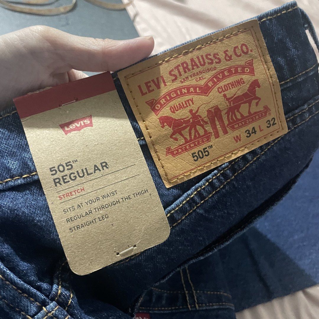 Authentic Levi’s 505 Regular Straight Leg Jeans (Category: Jeans) located in Dasmarinas. Submitted by jugem (Listing ID 1463045787, Image 3). Description: brand new 34 in. waist 43 in. length .