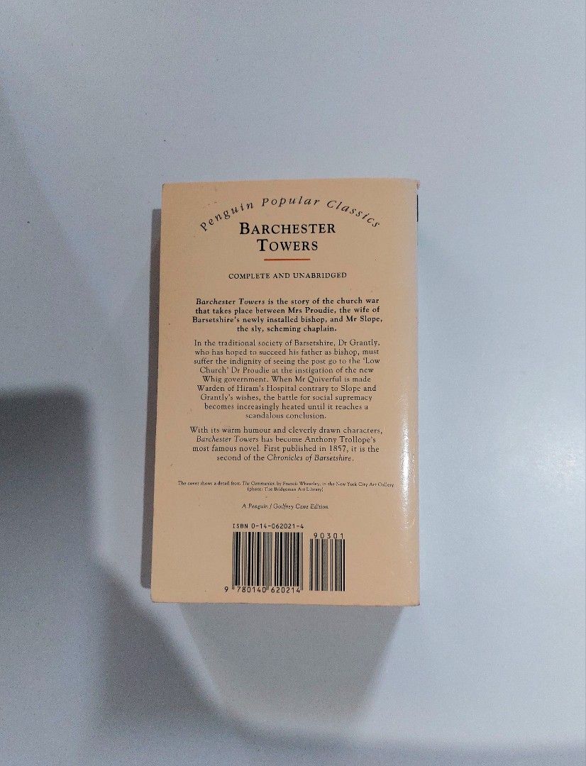 Barchester Towers by Anthony Trollope (Category: Storybooks) located in Tanauan. Submitted by solanaclassics (Listing ID 1462934847, Image 2). Description: 📚 major bookshelf clean out / clearance sale ~ — RFS: decluttering my bookshelves and switching to digital books — MOP: Gcash | fast shipping *feel free to send a message if you wish to negotiate the price :) .
