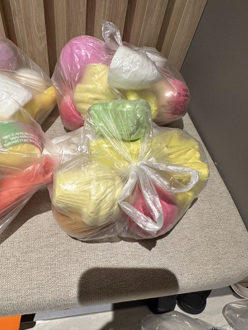 Bath Bombs (Category: Bathroom & Kitchen Fixtures) located in Singapore. Submitted by ksjane168 (Listing ID 1463084457, Image 2). Description: - Bundle of assorted yarn colors: yellow, pink, green, white, purple. - Ideal for knitting and crochet projects. - Generous quantity suitable for multiple creations. - All bundled and ready for immediate use. - Perfect for your crafting needs..