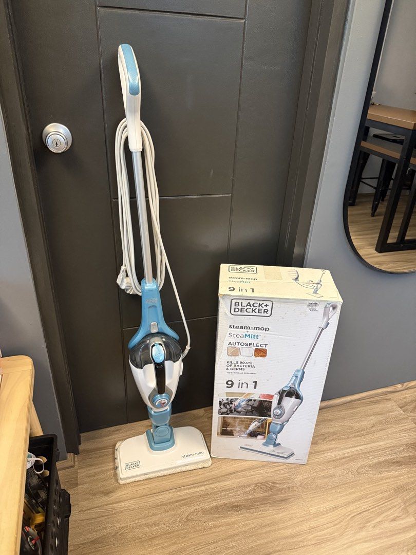 Black & Decker 9 in 1 Steam Mop (Category: Cleaning Tools & Supplies) located in Marikina City. Submitted by cluttermatters (Listing ID 1462982959, Image 1). Description: RFS: My mom has migrated to Australia, so we’re currently selling most of her household belongings..