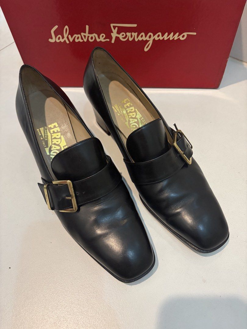 Black Ferragamo block heels (Category: Loafers) located in Manila. Submitted by coolandchic (Listing ID 1463043829, Image 2). Description: .