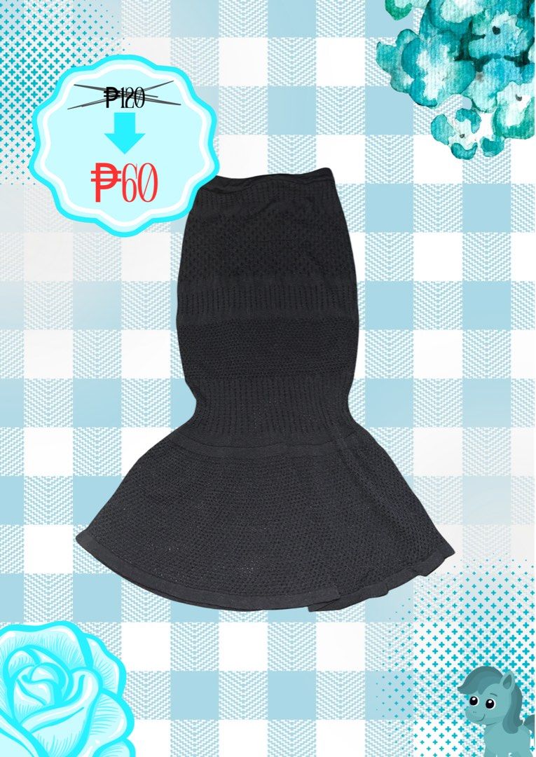 Black Knit Midi Skirt (Category: Skirts) located in Tuguegarao City. Submitted by love_clothies (Listing ID 1463051976, Image 1). Description: - Black knit midi skirt - Textured pattern all over - Elastic waistband - Flared hem - Perfect for dressing up or down - Selling for P60.