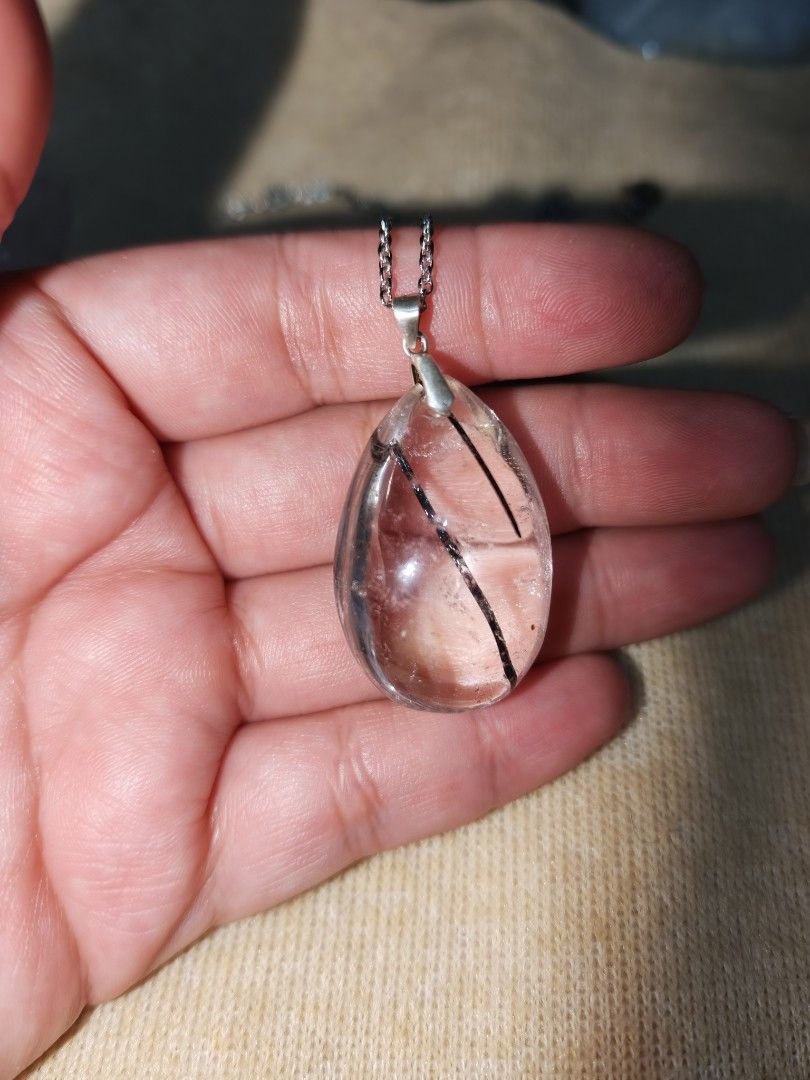 Black Tourmalinated Quartz Pendant (Category: Necklaces) located in Quezon City. Submitted by piaoliangcollections.ph (Listing ID 1463092322, Image 1). Description: This Natural Stone of Black Tourmalinated Quartz PM for sure buyer Protection Success Wealth.