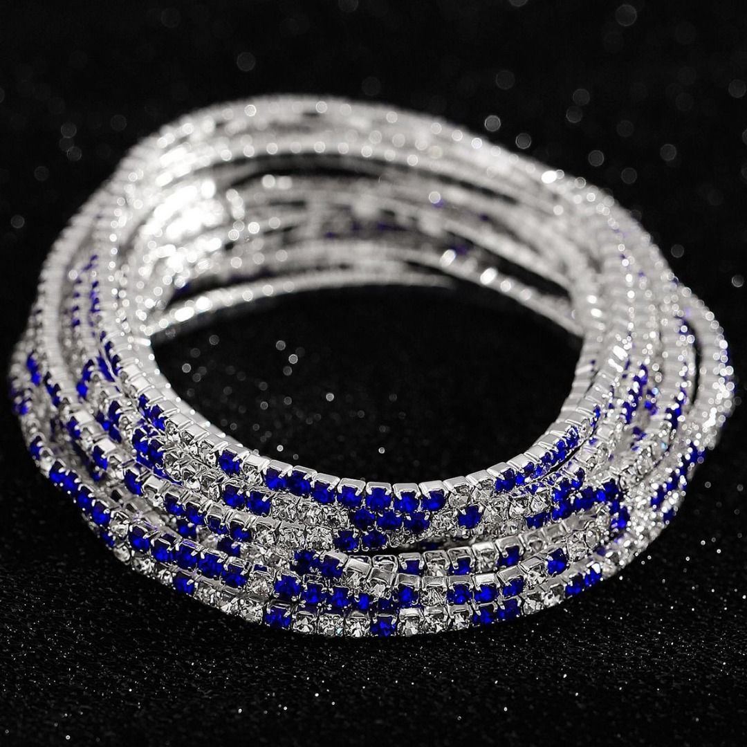 Blue Rhinestone Elastic Bracelet (Category: Jewelry) located in Taguig. Submitted by realmshop (Listing ID 1462967639, Image 2). Description: Blue Rhinestone Elastic Bracelet 💎Rhinestone Elastic Bracelet Set – Stackable Sparkle Stretch Bracelets for Women & Girls💎 Add instant glamour to any outfit with effortless elegance! Elevate your everyday style with this dazzling 3-Pack Rhinestone Elastic Bracelet Set. Meticulously crafted with brilliantl
