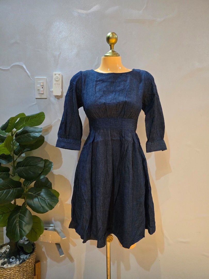 Branded doll soft denim blue dress (Category: Dresses) located in San Marcelino. Submitted by thriftolshoppiness (Listing ID 1463004086, Image 1). Description: XS-M garterized waist.