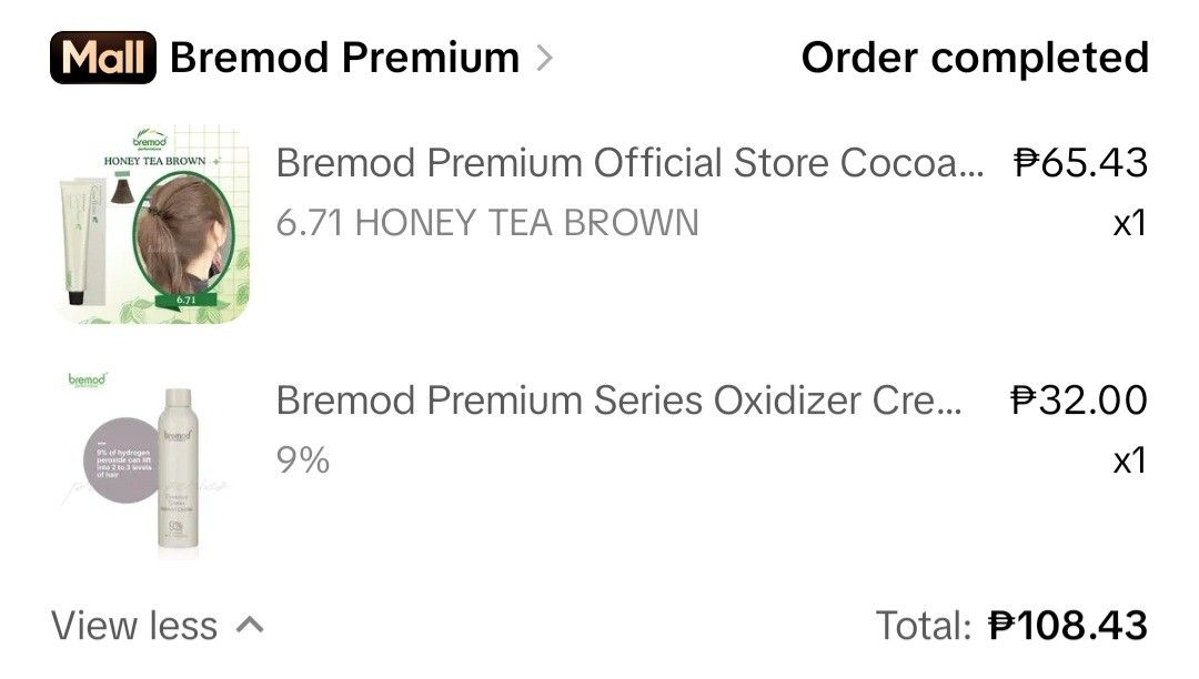 Bremod Premium Color and Oxidizer (Category: Hair) located in Caloocan City. Submitted by joysian_ (Listing ID 1462954939, Image 3). Description: .