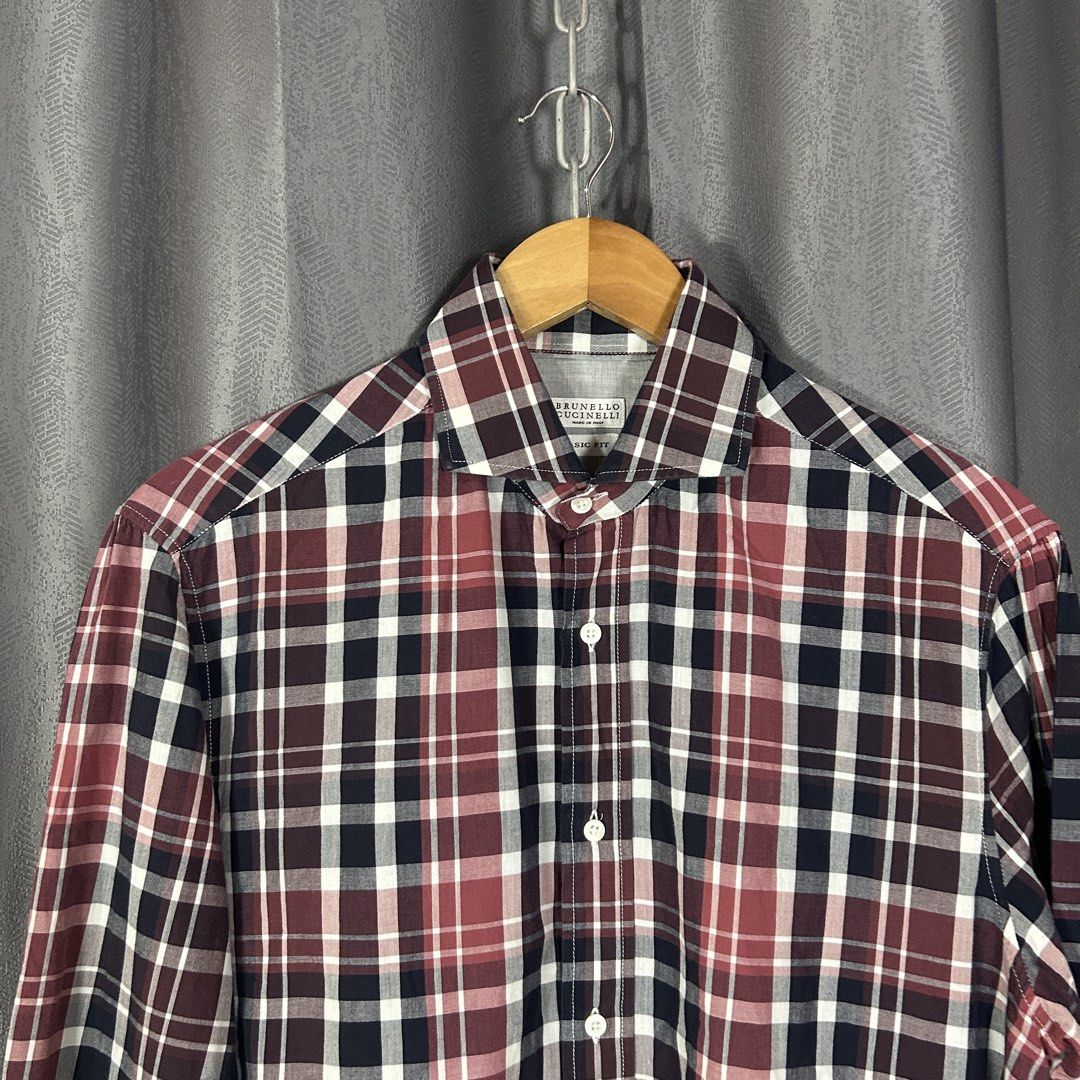 BRUNELLO CUCINELLI - PLAID SHIRT (Category: Tshirts & Polo Shirts ) located in General Mariano Alvarez. Submitted by manosegunda4117 (Listing ID 1462939238, Image 3). Description: BRUNELLO CUCINELLI - PLAID SHIRT Size 30 Width - 21 in Length - 25 in Sleeve - 25 in Excellent Condition PHP 1,200 + shipping fee.