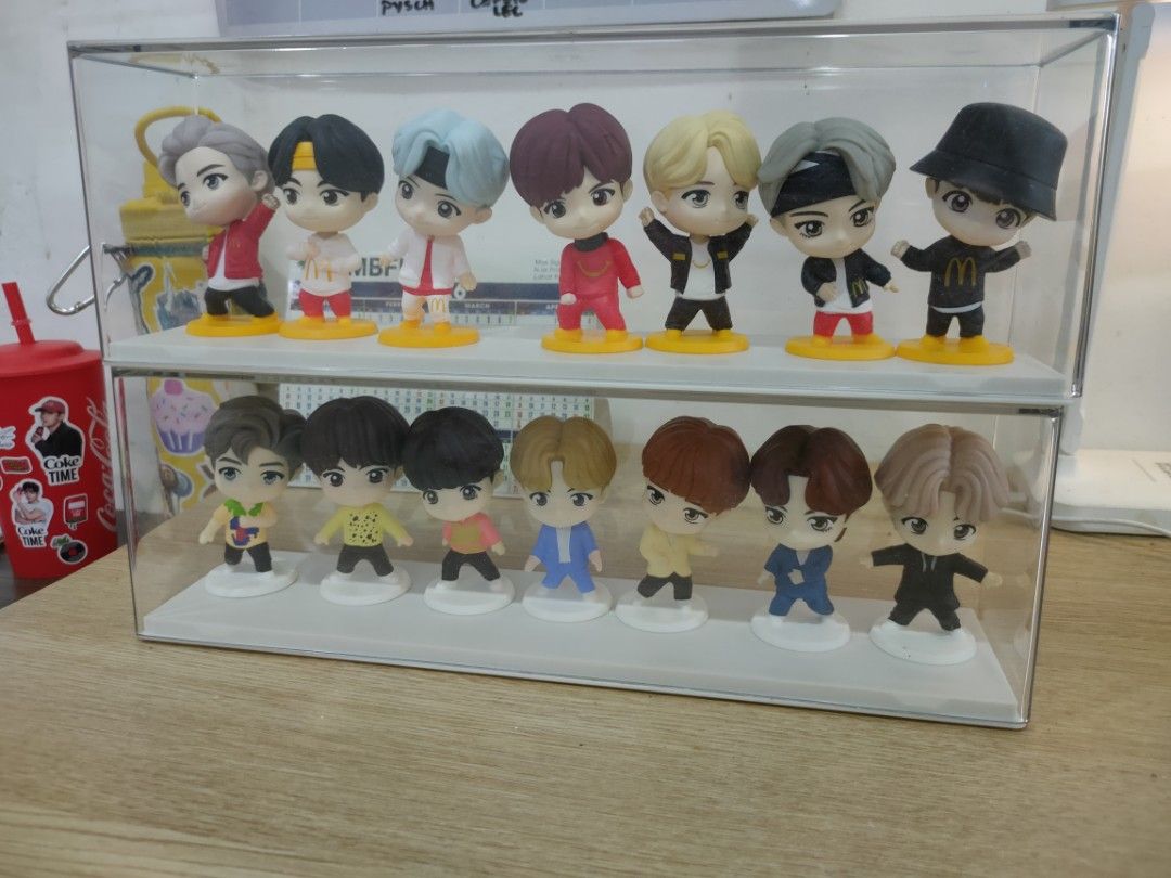 BTS Chibi Figurines Set - McDonald's Collaboration (Category: Designer & Blind Box Toys) located in Manila. Submitted by happystone_444293 (Listing ID 1462987785, Image 1). Description: MOD: J&T RFS: DECLUTTERING WITH BOX AND CARDS LOC: MONTALBAN RIZAL.