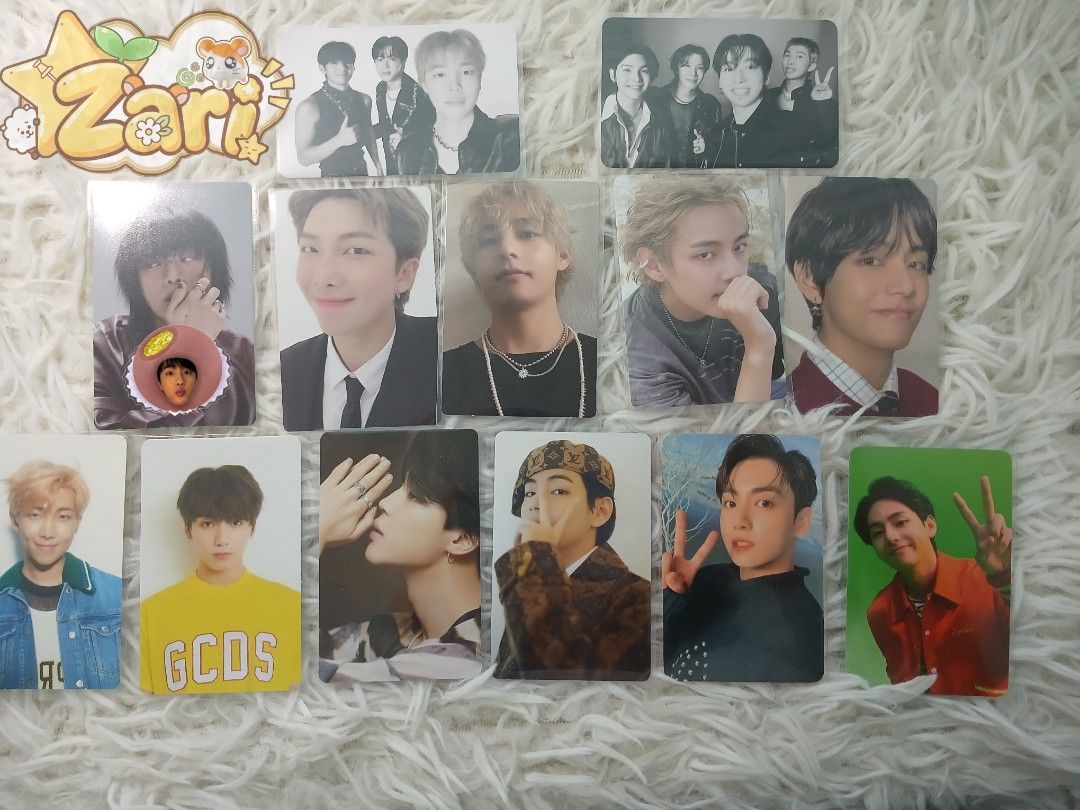 Bts photocards rm, jk, v, jimin, jin (Category: K-Wave Merchandise) located in Manila. Submitted by z4ri._ (Listing ID 1461869683, Image 1). Description: ୨୧ BTS PHOTOCARDS — FOR SALE ୨୧ ₍ᐢ •͈ ᴗ •͈ ᐢ₎ ♡ all pcs are in good condition! ✦ ARIRANG GROUP PC — ₱130 each ↳ take both — ₱230 ✦ SOLD❌️ JIN ECHO LD — ₱450 ✦ RM MEMORIES 2020 — ₱150 ✦ V LAYOVER — ₱100 each ✦ V MOTS 7 — ₱330 ✦ RM & JK LY HER SET — ₱600 ✦ JIMIN D'ICON — ₱50 ✦ V D'ICON — ₱50-60 ea