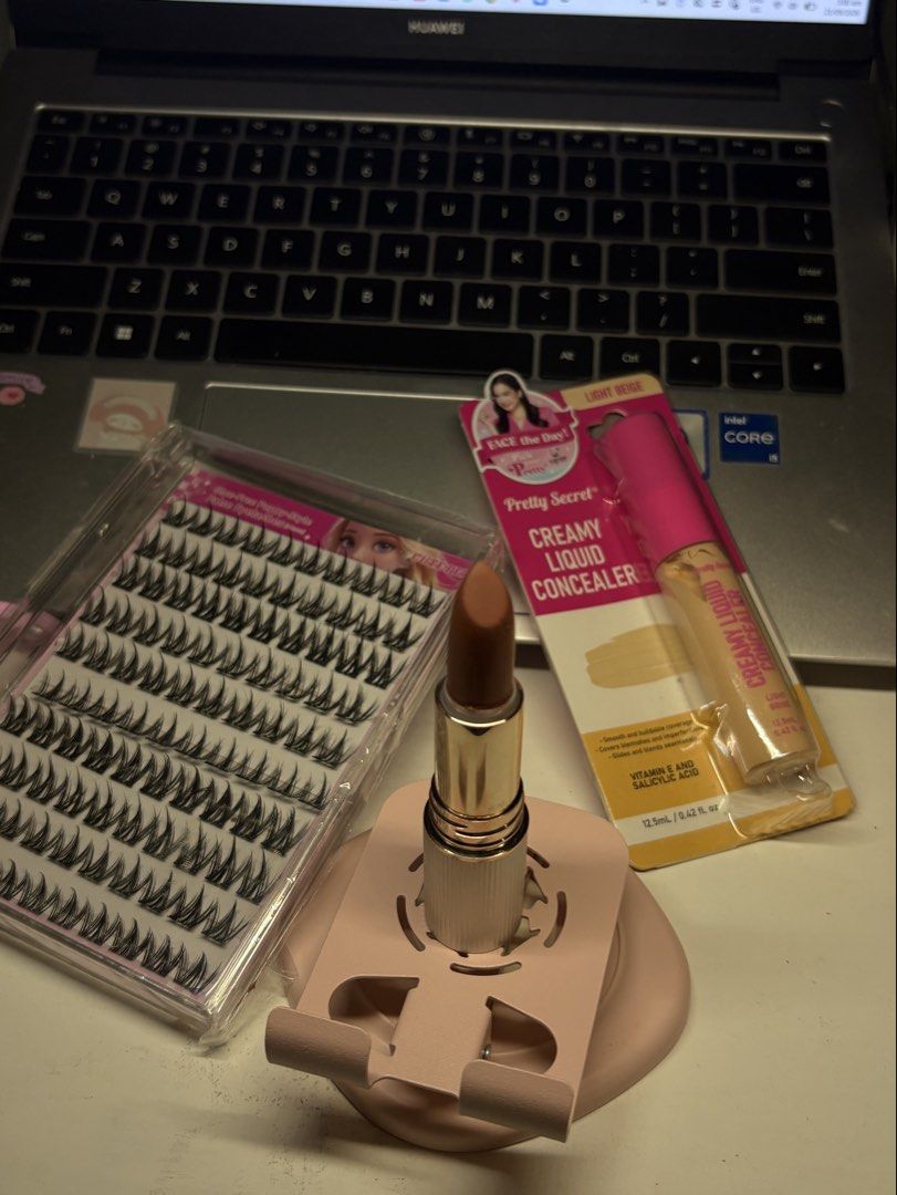 bundle for ₱299 (Category: Makeup) located in Tarlac. Submitted by yumilovex (Listing ID 1463110612, Image 1). Description: ₊˚⊹ makeup declutter !! ♡ ♡ maange lipstick — n106 ₱120 — swatched only, never used reason for selling: not my shade ♡ pretty little secret concealer — light beige ₱100 — sealed, never used reason for selling: extra order ♡ lashes ₱85 — brand new, sealed ♡ ₱299 — if take all courier: j&t • flash express mop: gcash • maya • m