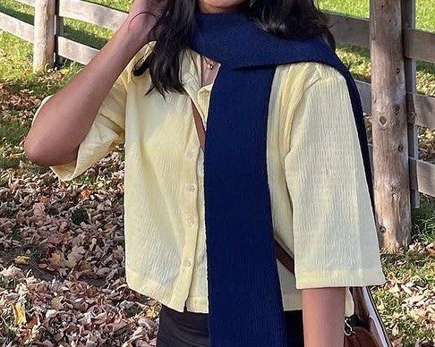 Butter Yellow Textured Cropped Button-Up Shirt (Category: Shirts) located in Makati City. Submitted by rabbitnica (Listing ID 1463016452, Image 3). Description: Sad to let this go but this has been with me for some of my travels and the butter yellow color just makes the vibes happier !! .