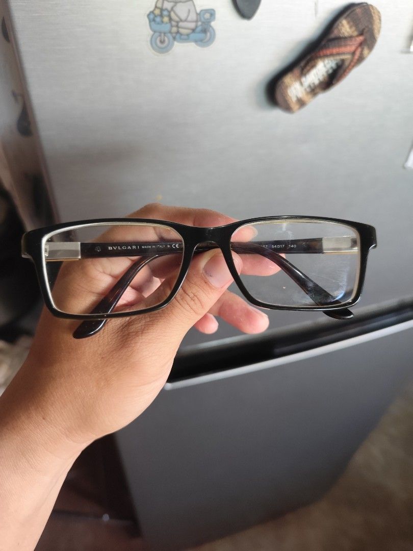 BVLGARI Frame (Category: Sunglasses & Eyewear) located in Cebu City. Submitted by icoolectnsellect (Listing ID 1463062828, Image 2). Description: Issue: Minor scratch, Dirt and RX lens at medyo naka bukaka. Bought at Garage Sale. Authenticity not Guaranteed, di ko alam if legit or Fake. Buy @ your own Risk. All EyeGlasses or Sun Glasses ay may Grado or Prescription Glasses. Please be careful para di masira mata nyo, you can change the lens and fr
