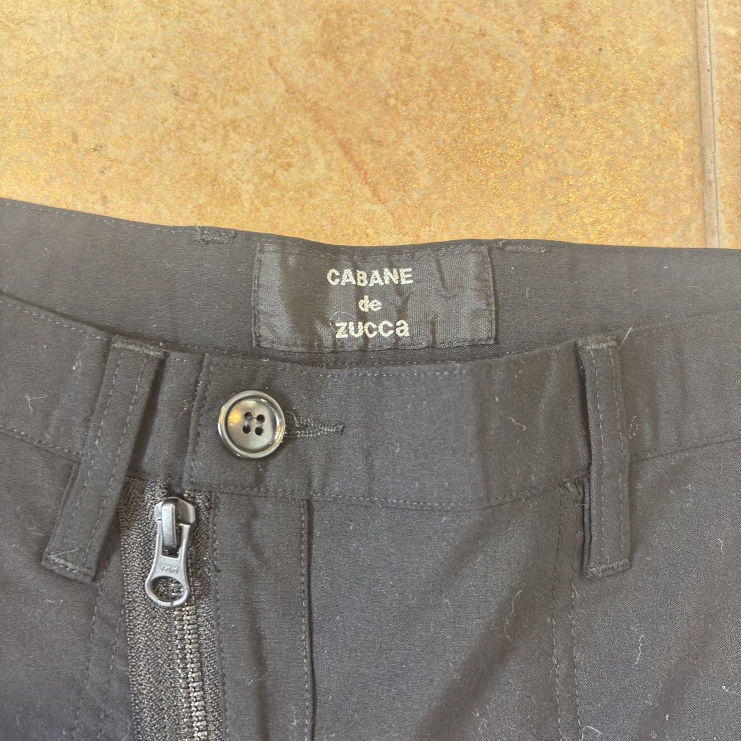 CABANE de ZUCCA Crotch zipper wool-poly blend trousers (Category: Trousers) located in Baguio. Submitted by jimbles_28 (Listing ID 1462977799, Image 3). Description: Tagged size M Waist-32 inches Rise- 15 inches (drop-crotch) Inseam- 27 inches Outseam-39.5 inches Leg opening- 6.5 inches .