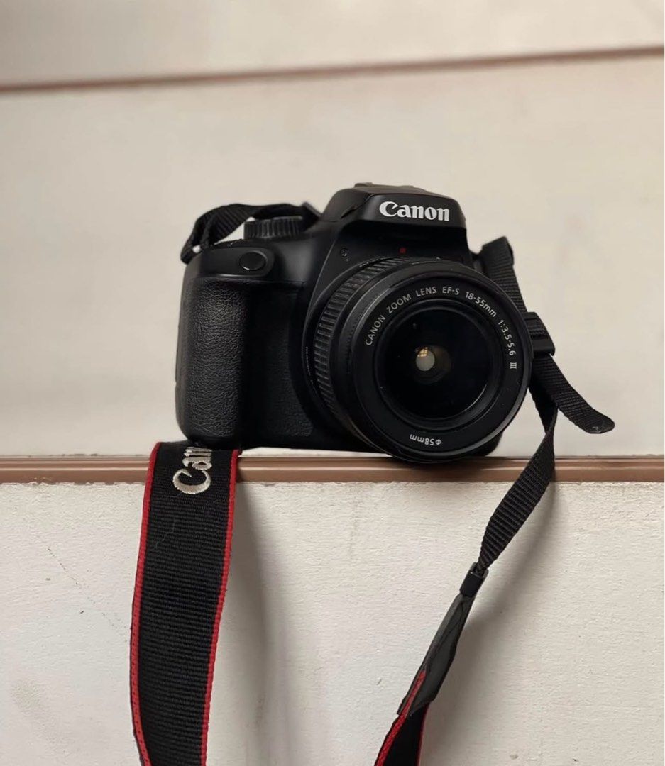 Canon EOS DSLR Camera with 18-55mm Lens (Category: Cameras) located in Bulacan. Submitted by nathanslvtra (Listing ID 1462909157, Image 2). Description: - Canon EOS 4000D DSLR camera - Includes 18-55mm lens - Ideal for beginners and hobbyists - Comes with original strap - Screen displays settings (ISO, aperture, shutter speed) - In good working condition - Ready for your next photo adventure.