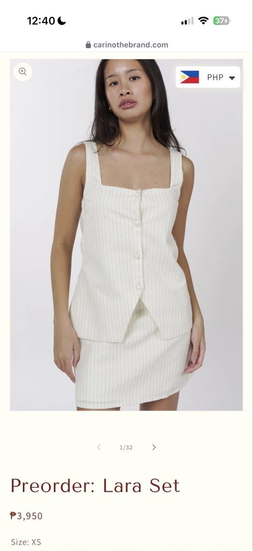 Cariño the brand linen set/coordinates (Category: Sets or Coordinates) located in Pasig City. Submitted by curatedbymaria (Listing ID 1462923079, Image 2). Description: Like new Rfs: not my style anymore .