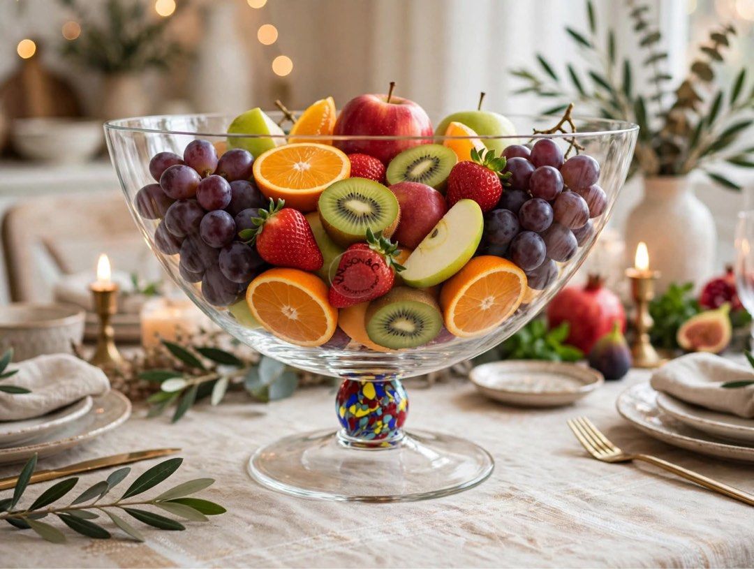 Carnival cup or fruit bowl (Category: Vases & Decorative Bowls) located in Antipolo. Submitted by queens.collections (Listing ID 1462960177, Image 2). Description: Height 5.5” Diameter 9.5” 11 pcs available Skukl628261c.