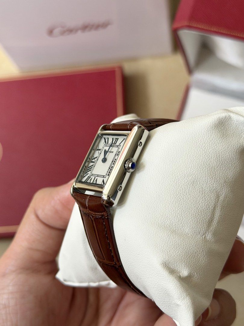 Cartier Tank Leather Watch (Category: Women's Watches) located in Manila. Submitted by daughterofahoarder (Listing ID 1462344050, Image 3). Description: Please do your own research and use your own judgment before purchasing & asking about authenticity. 🙂 - Like new and fully working. Condition 10/10, no issues! - Complete inclusions: box, paper bag, booklet/cards.