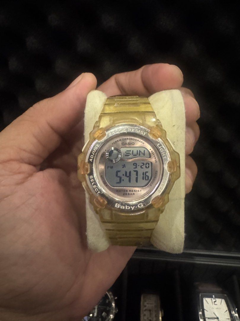 Casio Baby-G Transparent Digital Watch (Category: Women's Watches) located in Laguindingan. Submitted by kixseven (Listing ID 1462996630, Image 1). Description: - Transparent Casio Baby-G watch - Digital display: Time, Date, Day - Water Resistant 20BAR - Features: Alarm, Stopwatch - Translucent yellow strap - Ideal for everyday wear and sports - No COD ❌ - Location : Mindanao - Ship natiowide - MOP : Gcash.