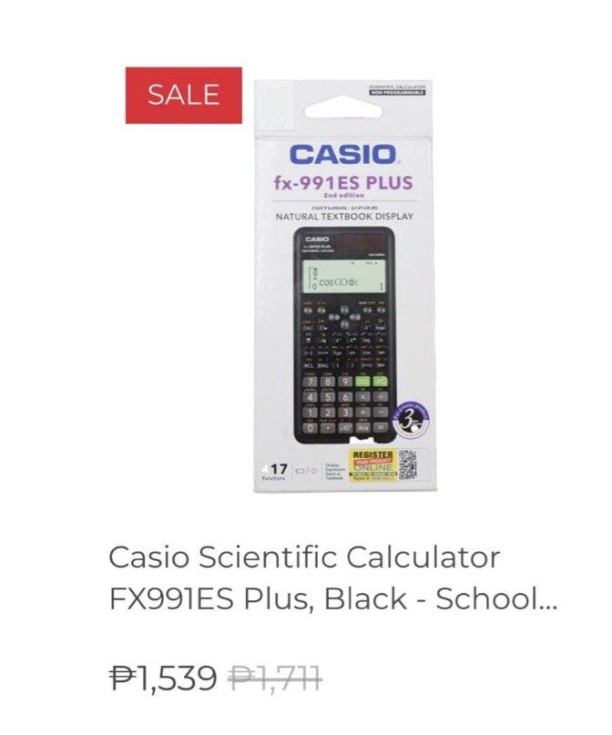 casio Scientific calcator FX991ES Plus,Black (Category: Announcements) located in Bulacan. Submitted by dpaolo471 (Listing ID 1463046405, Image 1). Description: For sale casio Scientific calcator FX991ES Plus,Black 1k .