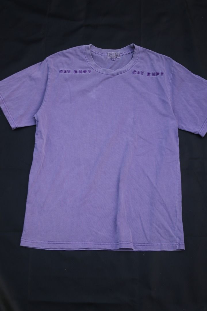 CAV EMPTY Purple Embroidered T-Shirt (Category: Tshirts & Polo Shirts ) located in Taguig. Submitted by kurim4w (Listing ID 1463009237, Image 1). Description: - Soft purple t-shirt - Features 'CAV EMPTY' embroidery on shoulders and sleeves - Comfortable fit, perfect for casual wear -issue pinhole 22width 29 length 550php plus sf taguig city only .