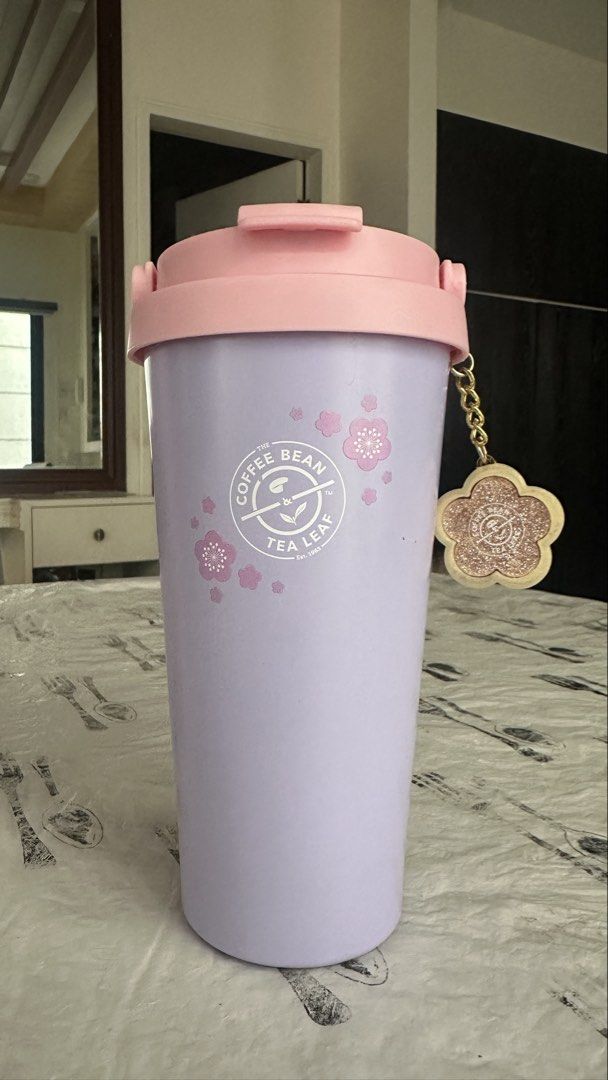 CBTL Sakura Tumbler (Category: Water Bottles & Tumblers) located in Las Pinas. Submitted by yana.n (Listing ID 1462948600, Image 1). Description: - Bought from CBTL Singapore - Includes pink lid and cute flower charm - Perfect for daily coffee or tea minor flaw: scratched paint at the top part (lid portion) of the tumbler • can do sdd within metro manila • shipping fee to be shouldered by the buyer • MOP accepted: Gcash, bank transfer, gotyme, ma