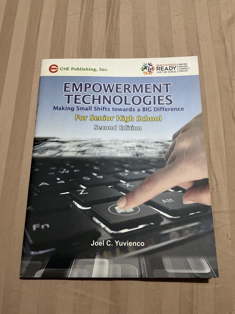 C&E Empowerment Technologies SHS (Category: Textbooks) located in Manila. Submitted by unina9 (Listing ID 1463074308, Image 1). Description: — Subject: Empowerment Technologies — Grade: Senior High School (SHS) — Publisher: C&E Publishing, Inc. — Authors: Joel C. Yuvienco — ISBN: 978-971-98-1375-0 These books were purchased during my SHS years but used only for reviewing. All in very good condition and carefully handled with NO writing, highlight
