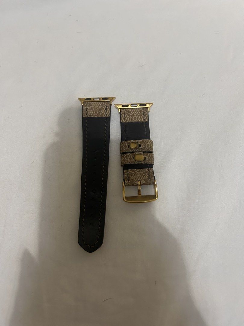 Celine Monogram Apple Watch Band 40MM (Category: Women's Watches) located in Bulacan. Submitted by kokokrunchynft (Listing ID 1462905788, Image 2). Description: - Authentic Celine monogram print leather strap. Re-worked from Auth Celine Bag. - Designed for Apple Watch - Elegant gold buckle closure - Includes both the top and bottom parts of the strap - Adds a touch of luxury and style to your wrist -Apple Watch NOT INCLUDED.