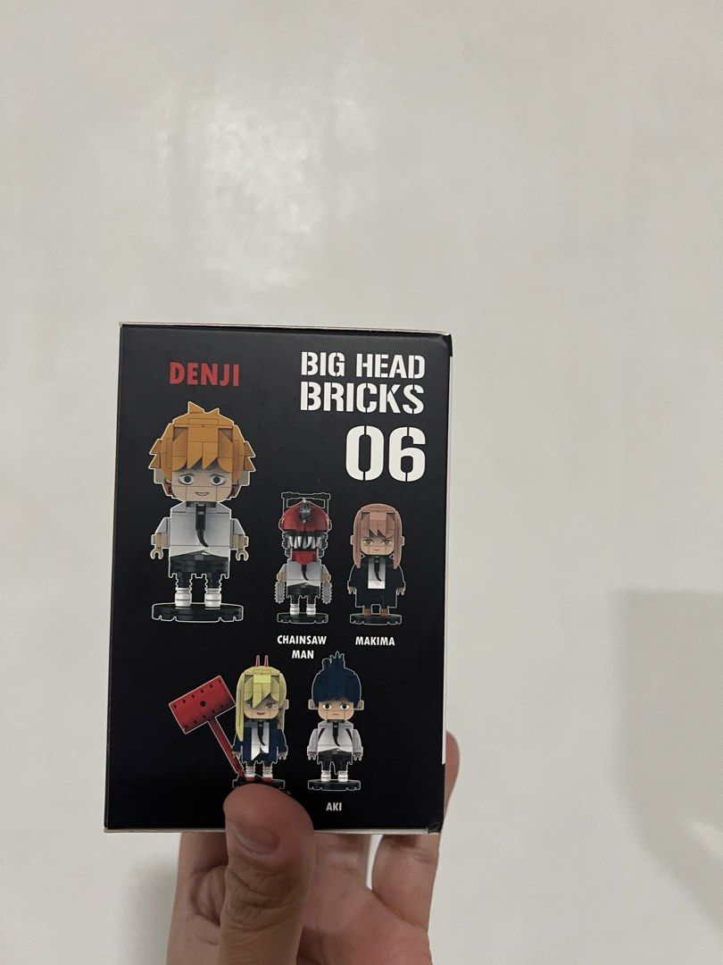Chainsaw Man Big Head Bricks 06 Denji Figure (Category: Figurines & Statues) located in Manila. Submitted by t_rix (Listing ID 1462947911, Image 2). Description: - Brand new in box - Denji figure from Chainsaw Man Big Head Bricks series - Item number 06 - Ideal collectible toy for anime fans - Great for display purposes.