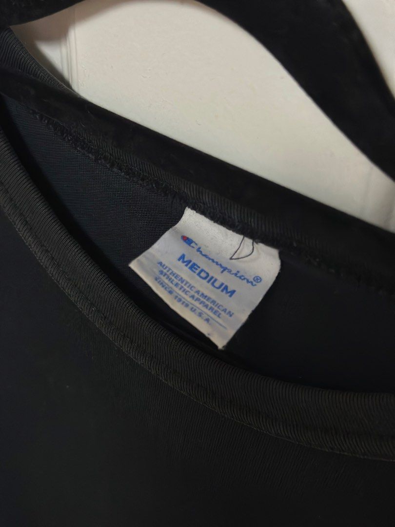 Champion Black T-Shirt Medium (Category: Tshirts & Polo Shirts ) located in Dasmarinas. Submitted by maarryyaannnn (Listing ID 1462898897, Image 3). Description: - Classic black Champion t-shirt - Embroidered Champion logo on sleeve - Large embroidered logo graphic on back - Comfortable and versatile - Perfect for everyday wear MOP: bank transfer .