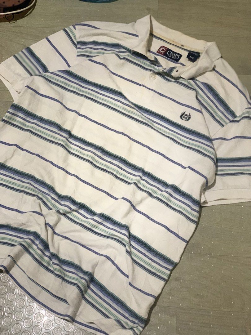CHAPS POLO SHIRT (Category: Tshirts & Polo Shirts ) located in Davao. Submitted by meta_thrift (Listing ID 1463080773, Image 2). Description: CHAPS POLO SHIRT Size L on tag Dimes: L28xW21 Excellent Condition Complete Tags No Issue.