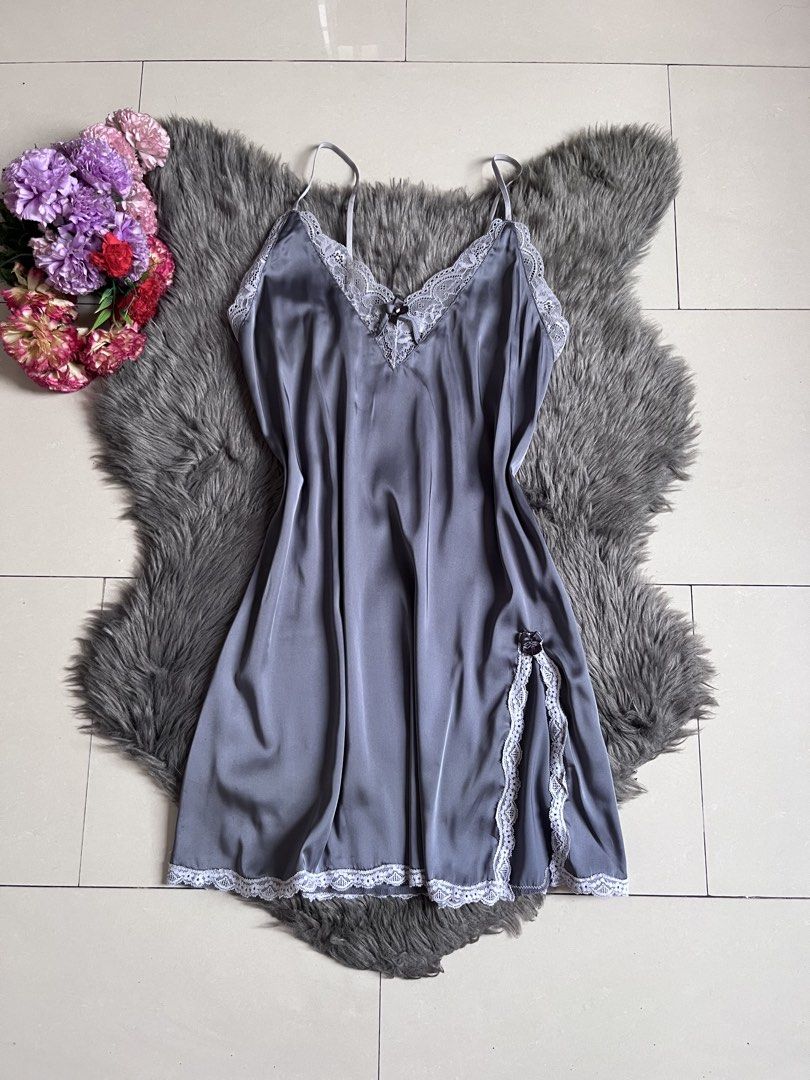 Chemise Slip (Category: Undergarments & Loungewear) located in Manila. Submitted by sahm_shopfashion (Listing ID 1462990886, Image 1). Description: Satin chemise slip -adjustable straps -soft trim lace .