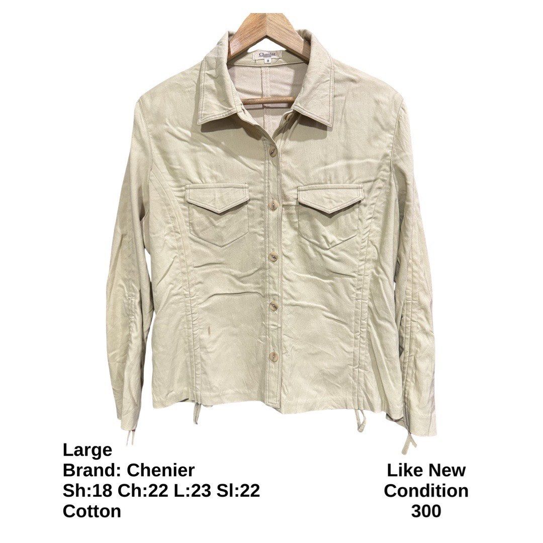 Chenier Button Jacket (Category: Coats, Jackets and Outerwear) located in Bulacan. Submitted by rlemonfashionshop (Listing ID 1463064125, Image 1). Description: Premium Class Quality Items. Actual Item on Photo with Good/Mint Condition. Message us for inquiries, more information and confirmation. Wash before wearing. Thank you so much..