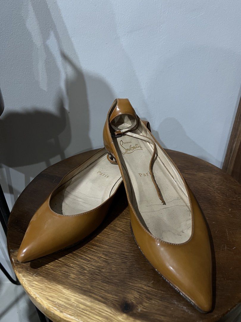 Christian louboutin pointed (Category: Sneakers & Footwear) located in San Fernando. Submitted by naronvgs (Listing ID 1463098018, Image 2). Description: Christian Louboutin Pointed-Toe Leather Ankle-Strap Flats (such as the Erozeena style or similar crossover-strap pointed ballet collections.