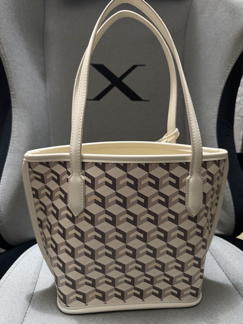 Christy Ng Mini Russo White (Category: Tote Bags) located in Davao. Submitted by tingz444less (Listing ID 1463087815, Image 3). Description: authentic complete set recently bought just has minimal stains on the bottom interior and minimal color transfer on the bottom liner but already cleaned and faded (unnoticeable) davao based.