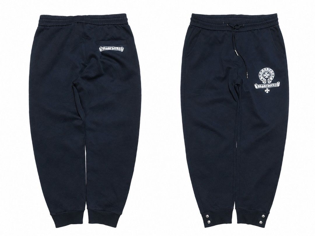 Chrome Hearts Black Joggers Sweatpants (Category: Joggers) located in Taguig. Submitted by sebas_tian (Listing ID 1463030304, Image 1). Description: - Brand: Chrome Hearts (OFF only) - Color: Black - Design: Iconic cross logo on front and back - Features: Elastic waistband with drawstring, ribbed cuffs with button details - Style: Comfortable and stylish for everyday wear.