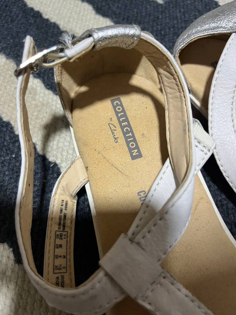 Clarks Collection T-strap sandals (Category: Flats & Sandals) located in Quezon City. Submitted by michypeachyy1 (Listing ID 1463045934, Image 2). Description: 550 plus shipment 8us size.