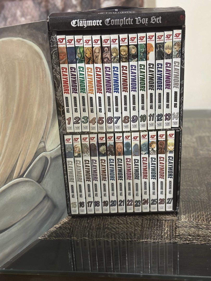 Claymore Complete Box Set by Norihiro Yagi (Category: Comics & Manga) located in Dasmarinas. Submitted by yewriah (Listing ID 1462893025, Image 2). Description: - Complete Claymore manga box set - Includes all 27 volumes + Artbook - Box condition isn’t perfect. It has creases. Got it that way. Check pics - Minor yellowing MOP: Bank transfer/Gcash MOD: Grab/Lalamove only since it’s big .