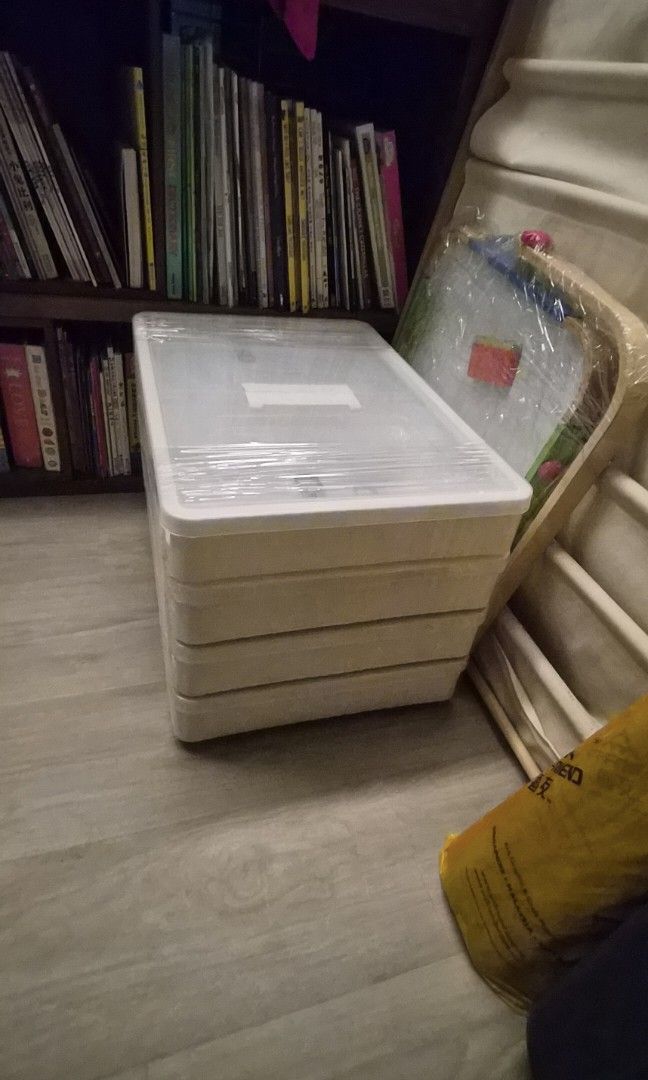 Clear Stackable Storage Boxes with Lids (Category: Storage Boxes & Baskets) located in Singapore. Submitted by wisemountain.0311a9 (Listing ID 1461165118, Image 3). Description: buy 1 =$8 Buy all 4 = $28 - Set of clear storage boxes - Stackable design for space-saving - Front panel for easy access - Ideal for organizing clothes, toys, and general storage - Feel free to ask any questions.