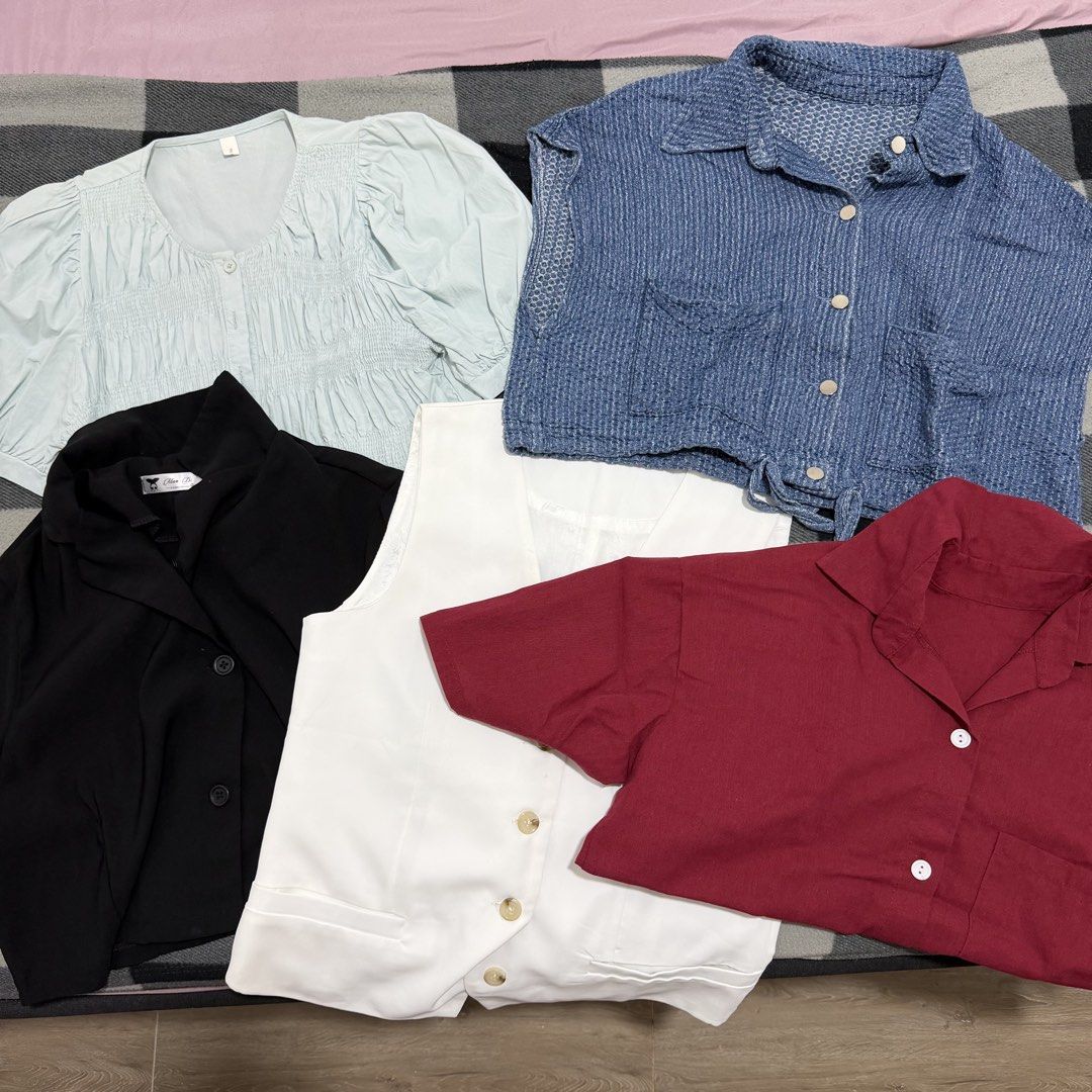 Clothes Bundle (Med to Semi Large) (Category: Blouses) located in Mandaluyong City. Submitted by pl.closet (Listing ID 1462974659, Image 1). Description: Clothes Bundle (Med to Semi Large) For take all only Total of 6 tops (Will TRY to include more shirts) Rfs: Decluttering What you see is what you get Firm price No additional photos Loc: Mandaluyong City .