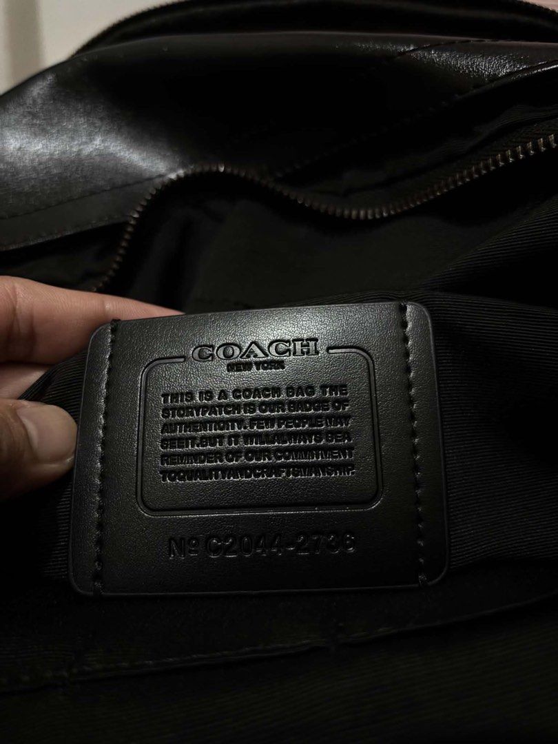 Coach Signature Backpack Black Leather (Category: Backpacks) located in Manila. Submitted by bilog_khairmuchuan (Listing ID 1463074552, Image 3). Description: - Classic Coach backpack in black signature print - Genuine leather accents - Front zip pocket for easy access - Spacious main compartment for essentials - Comfortable padded straps for all-day wear - Ideal for daily use or travel - Features authentic Coach New York logo inside and on zippe