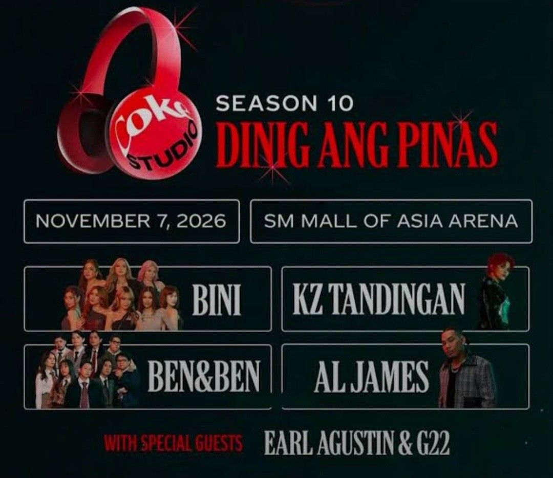 COKE STUDIO 10 TICKETS FOR SALE (Category: Events Tickets) located in Quezon City. Submitted by lexielc (Listing ID 1463060269, Image 2). Description: Selling Coke Studio 10 SVIP1, SVIP2, VIP and Box Premium tickets. 2 tickets available per tier. Must buy 2 tickets. #coke #cokestudio #cokestudio2026 #cokestudioph #bini #kz #benandben #aljames #earlagustin #G22.