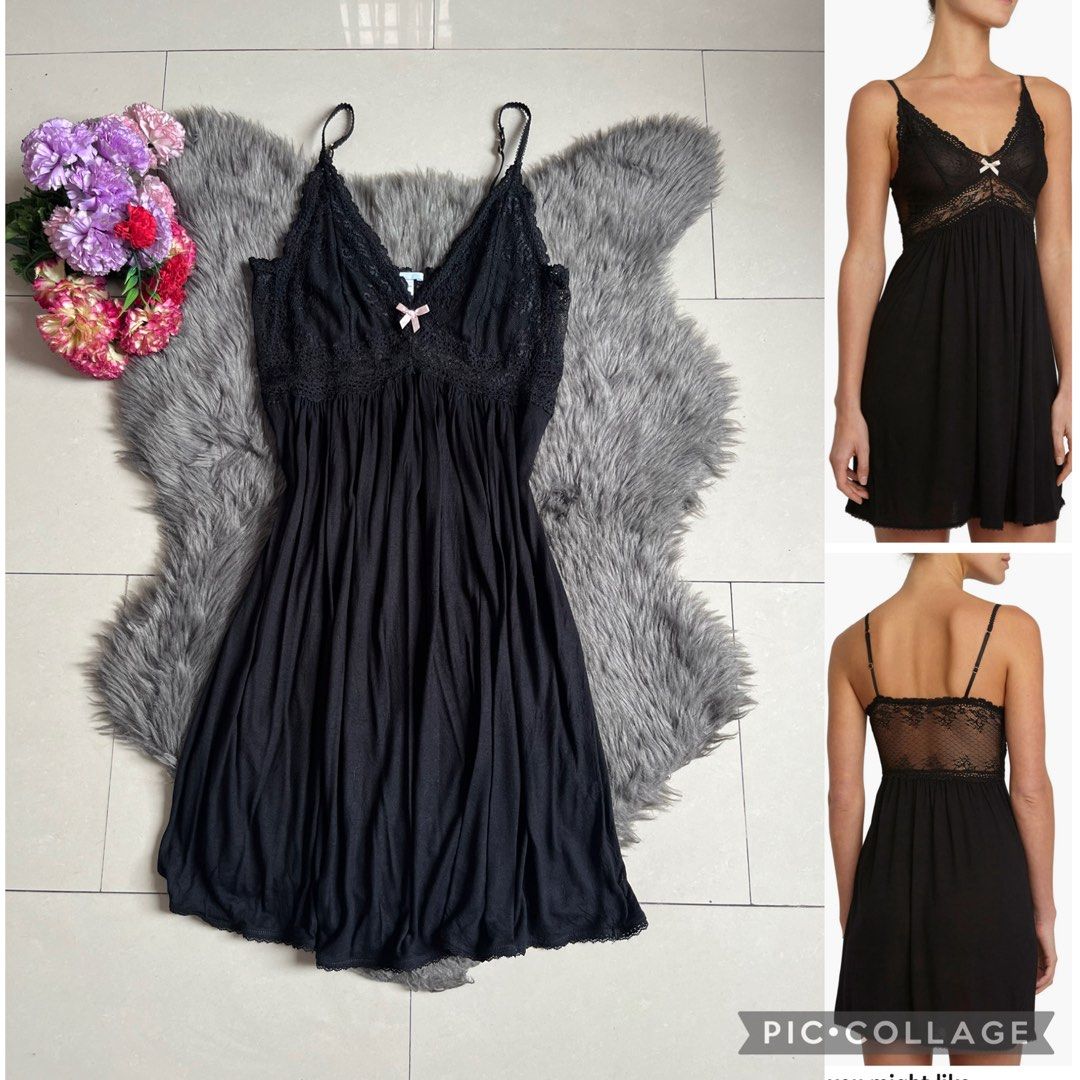 Eberjey Colette Chemise Slip (Category: Undergarments & Loungewear) located in Manila. Submitted by sahm_shopfashion (Listing ID 1462990383, Image 1). Description: -soft jersey knit fabric -drapes from the embroidered Empire waist of a flirty chemise overlaid with sheer honeycomb lace on the cup -adjustable straps .