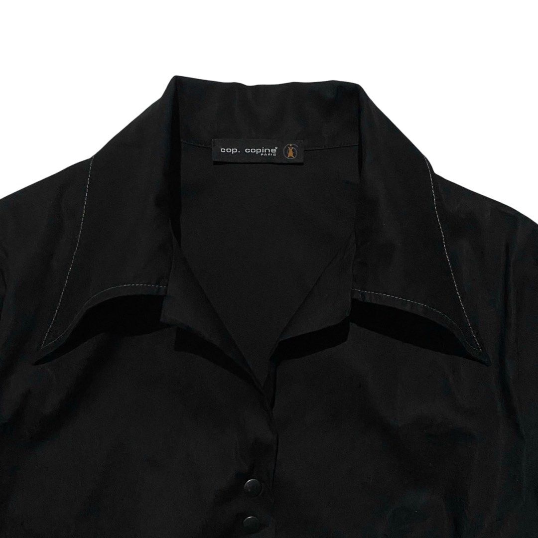 COP COPINE BUTTON UP LONG SLEEVE (Category: Luxury Apparel) located in Bacolod City. Submitted by thriftedfits. (Listing ID 1463033153, Image 3). Description: 𝗖𝗢𝗣 𝗖𝗢𝗣𝗜𝗡𝗘 𝗣𝗔𝗥𝗜𝗦 𝗟𝗢𝗡𝗚 𝗦𝗟𝗘𝗘𝗩𝗘 ♻️ Size: 38 on tag Measurements: 17.5” widtg / 24” length Condition: Like New (10/10 Color rate) Flaw: None, washables Price: ₱850 + shipping fee 🏷️ CLEARANCE SALE: 400 + SHIPPING! 🔥 300 SUPER SALE! Mode of Payment: GCash / Bank Courier